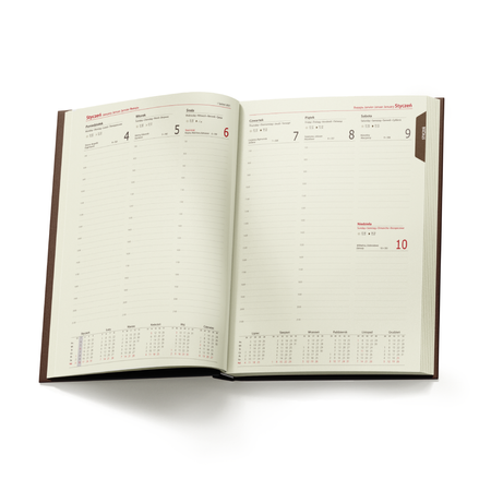 Kalendarz Książkowy B5 Tygodniowy Nebraska Brązowy Ciemny D556