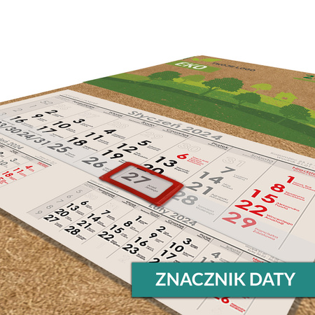 Kalendarz Jednodzielny ECO Główka Płaska Kremowe Kalendarium