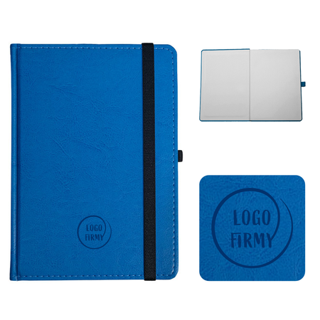 Notes Książkowy A5 LINIE Nebraska z gumką Niebieski Jasny D140