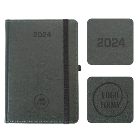 Kalendarz Książkowy A5 Dzienny Nebraska z gumką Zielony A299