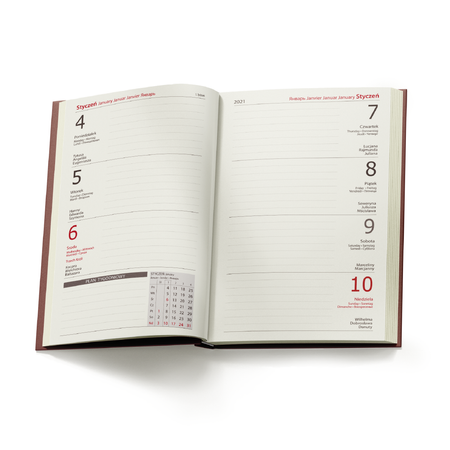Kalendarz Książkowy A6 Tygodniowy Nebraska Exclusive Brązowy A220