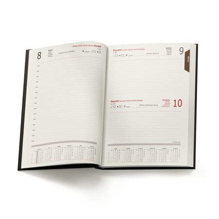 Kalendarz Książkowy B5 Dzienny Denim Grafitowy E392
