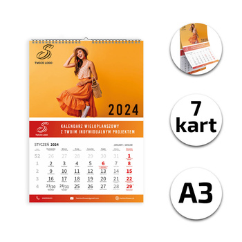Kalendarz Ścienny Wieloplanszowy A3 Kart 7