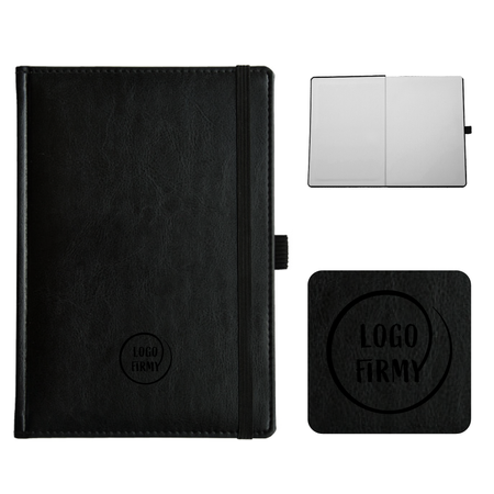 Notes Książkowy A5 KRATKA Nebraska z gumką Czarny/Nero