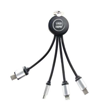 Kabel 3w1 z podświetlanym logo