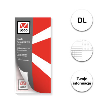 Notes klejony z okładką DL 100 kartek