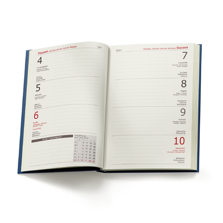 Kalendarz Książkowy A6 Tygodniowy Velour Granatowy A481