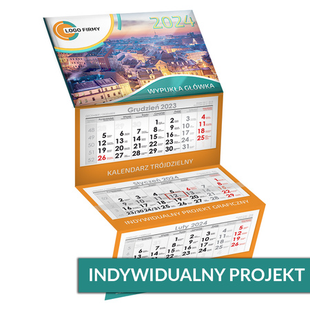 Kalendarz Trójdzielny LUX Główka Wypukła Folia Mat + UV