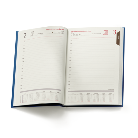 Kalendarz Książkowy A5 Dzienny Nebraska 416 stron Niebieski Jasny D140