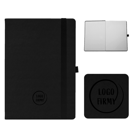 Notes Książkowy B6 KRATKA Vivella z gumką Czarny/Nero