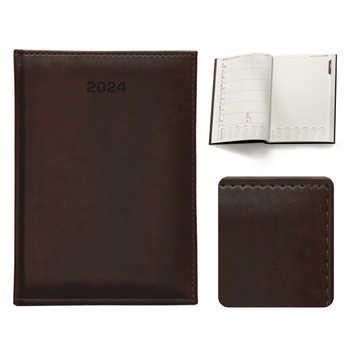 Kalendarz Książkowy B5 Tygodniowo-Notesowy Nebraska Brązowy Ciemny D556