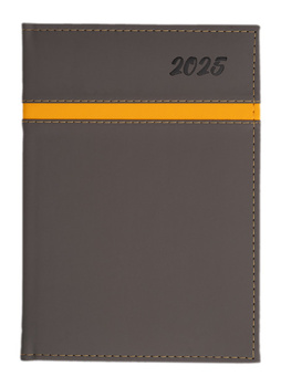 Kalendarz Książkowy A5 Dzienny Linia Poziom Szary z Żółtym