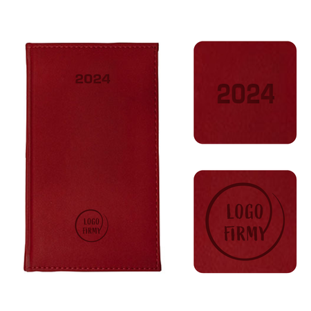 Kalendarz Książkowy A6 Tygodniowy Velour Czerwony A838