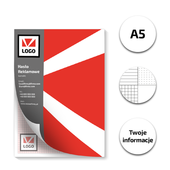 Notes klejony z okładką A5 50 kartek