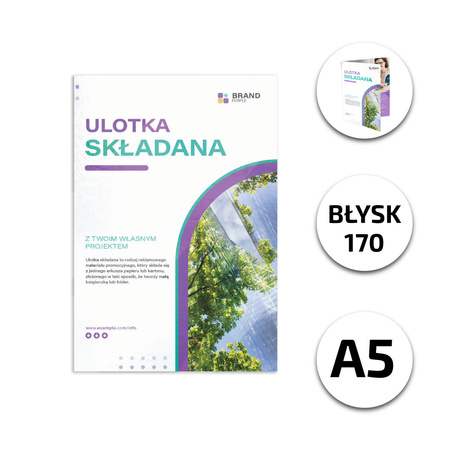 Ulotka Składana A5 kreda 170 Błysk