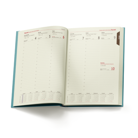 Kalendarz Książkowy A4 Tygodniowy Nebraska Turkusowy D156