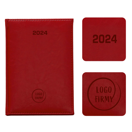 Kalendarz Książkowy A4 Dzienny Nebraska Czerwony A222