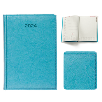 Kalendarz Książkowy A5 Tygodniowo-Notesowy Nebraska Turkusowy D156