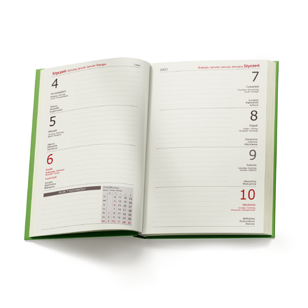 Kalendarz Książkowy A6 Tygodniowy Vivella Zielony Jasny E478
