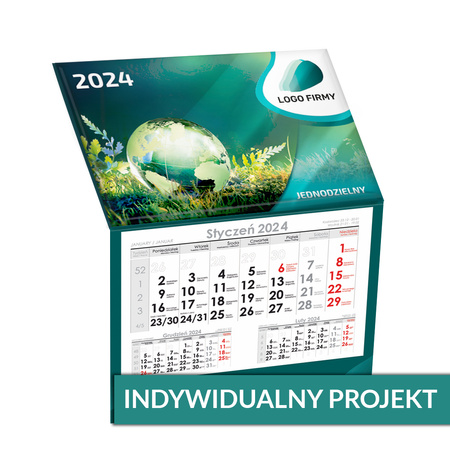 Kalendarz Jednodzielny LUX Główka Wypukła Folia Mat