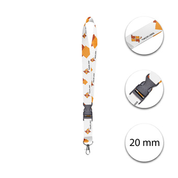 Smycz Reklamowa Basic 20 mm z klamrą