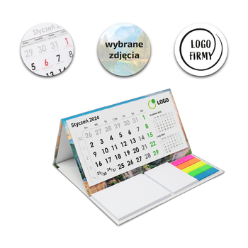 Kalendarz Biurkowy LUX Piramidka Notesy Znaczniki Duże Indywidualne Kalendarium