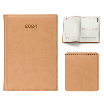 Kalendarz Książkowy A4 Dzienny Vivella Beżowy E274