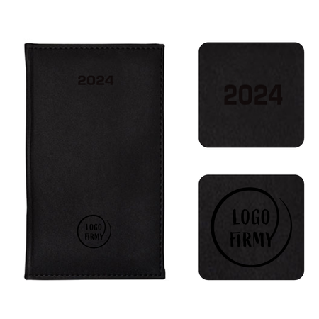 Kalendarz Książkowy A6 Tygodniowy Velour Czarny/Nero