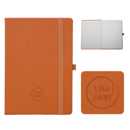 Notes Książkowy B5 KRATKA Vivella z gumką Pomarańczowy A858