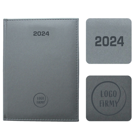 Kalendarz Książkowy B5 Tygodniowy Velour Srebrny F494/M