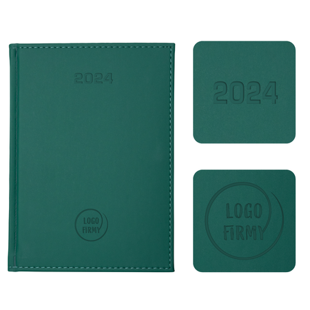 Kalendarz Książkowy A5 Dzienny Vellutino Zielony F977