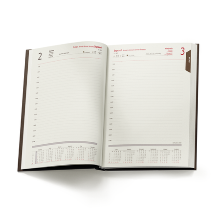 Kalendarz Książkowy A5 Dzienny Nebraska 416 stron Brązowy Ciemny D556