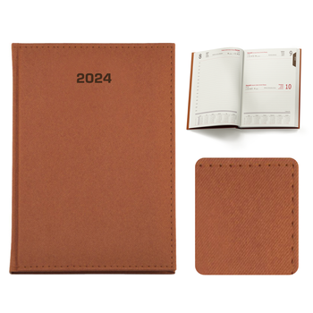 Kalendarz Książkowy B5 Dzienny Denim Brązowy Jasny E386