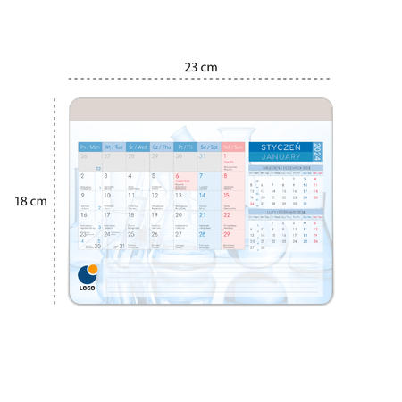 Podkładka pod myszkę Prostokątna z kalendarzem