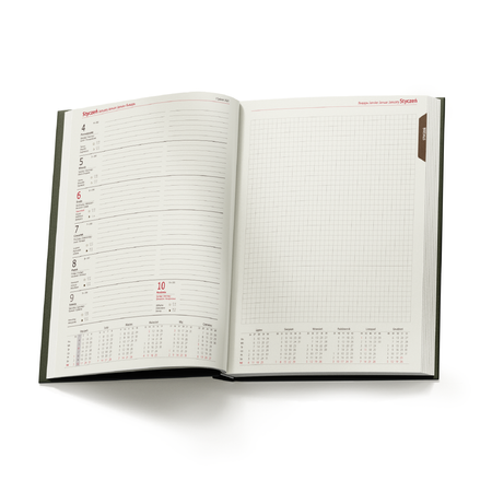 Kalendarz Książkowy B5 Tygodniowo-Notesowy Nebraska Zielony A299