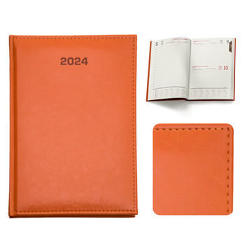 Kalendarz Książkowy A5 Dzienny Nebraska Pomarańczowy A837