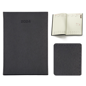 Kalendarz Książkowy A4 Tygodniowy Denim Grafitowy E392