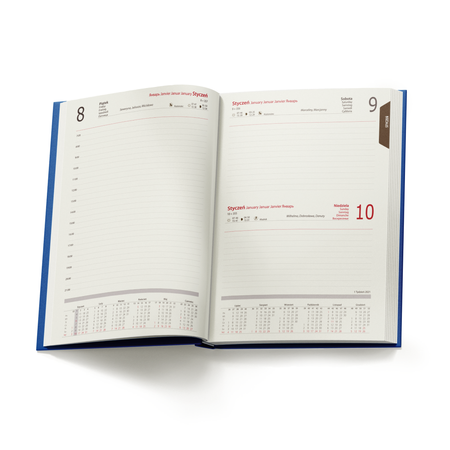 Kalendarz Książkowy A5 Dzienny Vellutino Niebieski F961
