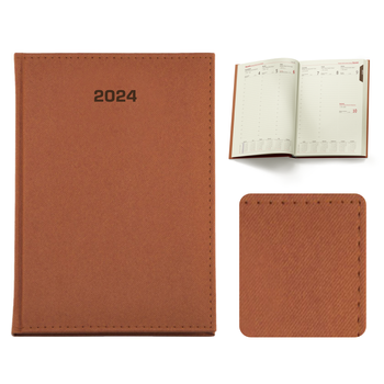 Kalendarz Książkowy B5 Tygodniowy Denim Brązowy Jasny E386