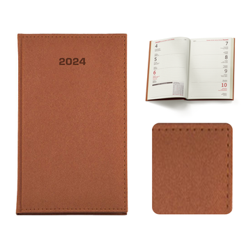 Kalendarz Książkowy A6 Tygodniowy Denim Brązowy Jasny E386