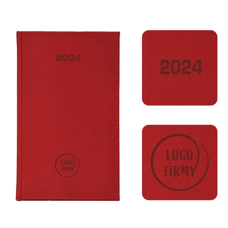 Kalendarz Książkowy A6 Tygodniowy Denim Czerwony E385