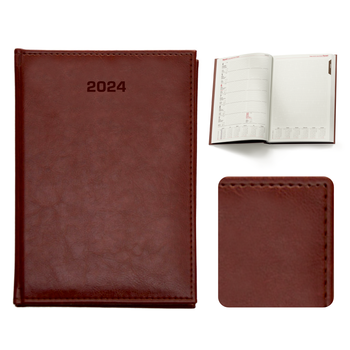 Kalendarz Książkowy A5 Tygodniowo-Notesowy Nebraska Brązowy A220