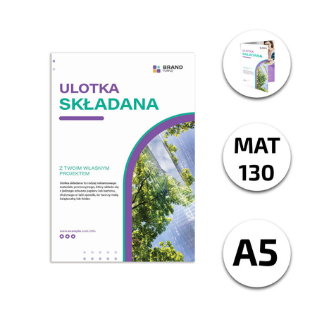 Ulotka Składana A5 kreda 130 Mat