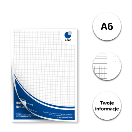 Notes klejony A6 50 kartek