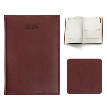 Kalendarz Książkowy A5 Dzienny Gaja Bordowy