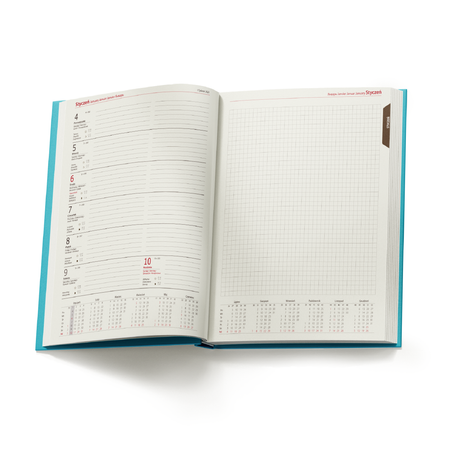 Kalendarz Książkowy A5 Tygodniowo-Notesowy Nebraska Turkusowy D156