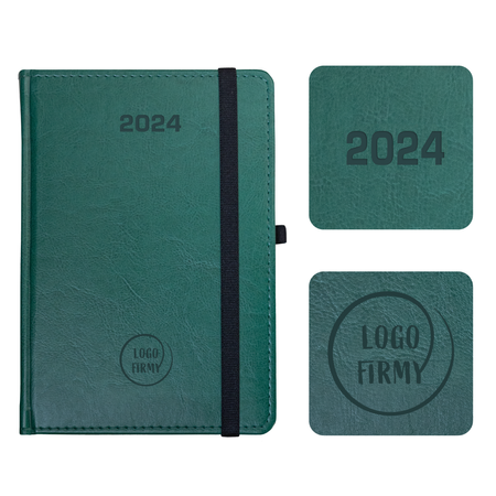 Kalendarz Książkowy A5 Tygodniowy Nebraska z gumką Zielony Jasny A224