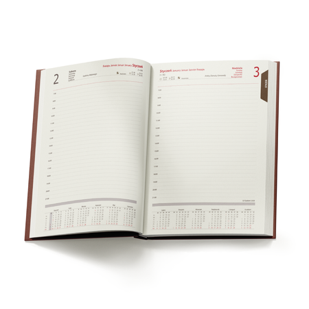 Kalendarz Książkowy A5 Dzienny Nebraska 416 stron Brązowy A220