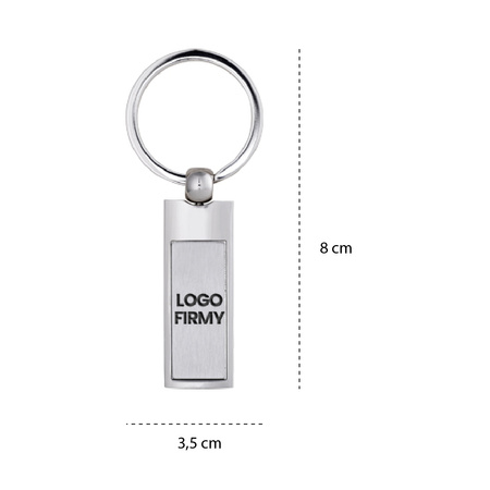 Brelok metalowy prostokątny