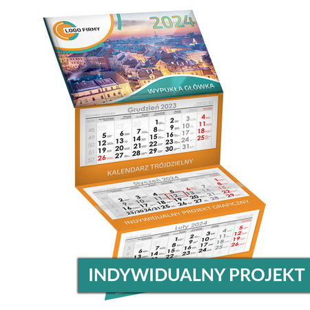 Kalendarz Trójdzielny LUX Główka Wypukła Folia Mat